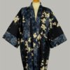 kimono Cherry Blossom, kort, marine, udført i 100% bomuld
