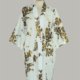 Kimono Crane with gold Chrysanthemum, 3/4 lang, hvid i 100% bomud