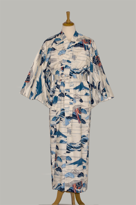 Denne kimono Hokusai Wave, lang, udført i 100% bomuld