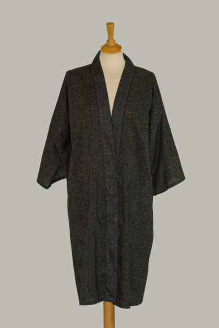 kimono Chidori, 3/4 lang, sort, udført i 100% bomuld