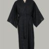 kimono chidori, lang, sort udført i 100% bomuld
