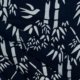blå indigo batik med bambusmotiv 100% bomuld