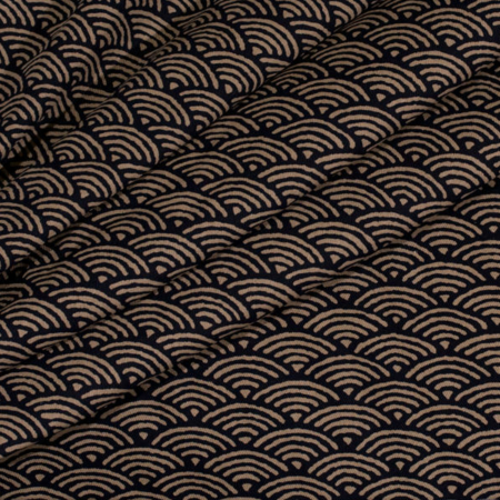 bomuldsstof med japansk mønster waves