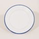 emalje tallerken i farven hvid med blå kant 22 cm i diameter