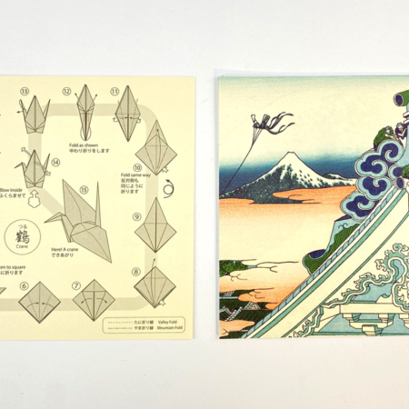 origami papir med 10 klassiske Hokusai motiver